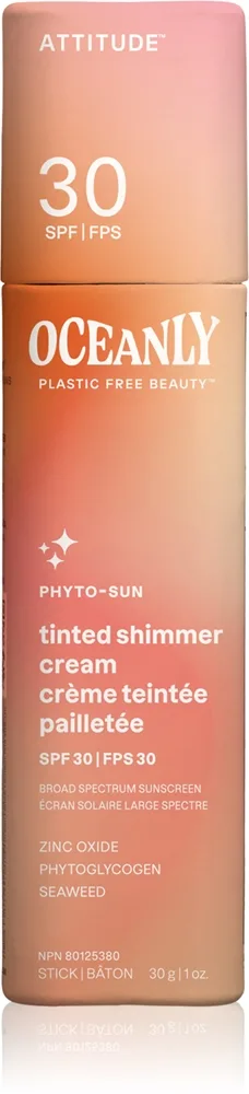 Attitude Oceanly Plastic Free Beauty Tinted Moisturiser glittrande SPF 30 30 g