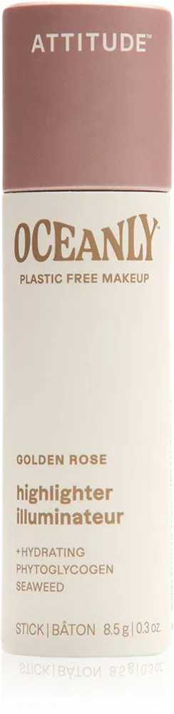 Attitude Oceanly Plastic Free Makeup fast, krämig highlighter Skugga Golden Rose 8.5 g