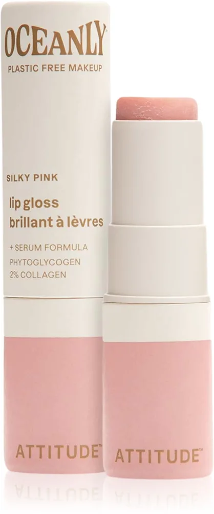 Attitude Oceanly Plastic Free Makeup Läppglans med återfuktande effekt Skugga Ginger 3.4 g