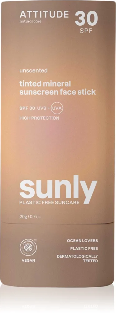 Attitude Sunly Tinted Face Stick Mineral solcreme Stift SPF 30 20 g