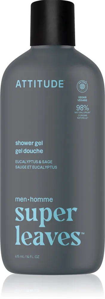 Attitude Super Leaves Men Shower Gel Brusegel til mænd Eucalyptus & Sage 415 ml