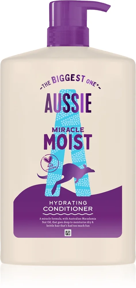 Aussie Miracle Moist kosteuttava hoitoaine kuiville ja vaurioituneille hiuksille 1000 ml