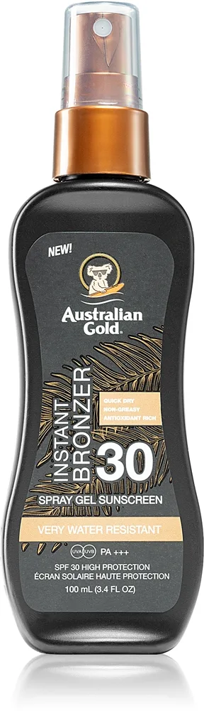 Australian Gold Instant Bronzer Spray Gel Sunscreen SPF 30 (F) 100 ml
