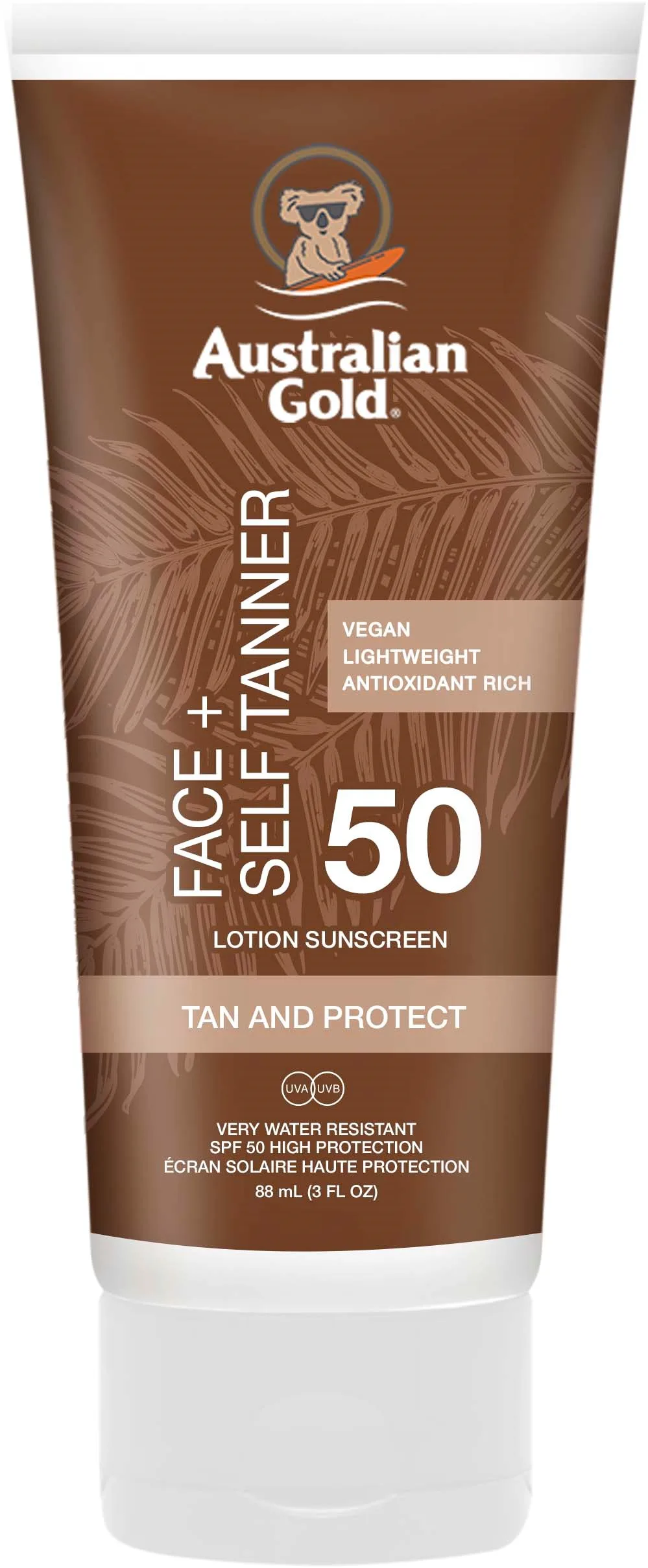 Australian Gold SPF 50 Face + selftanner  88 ml