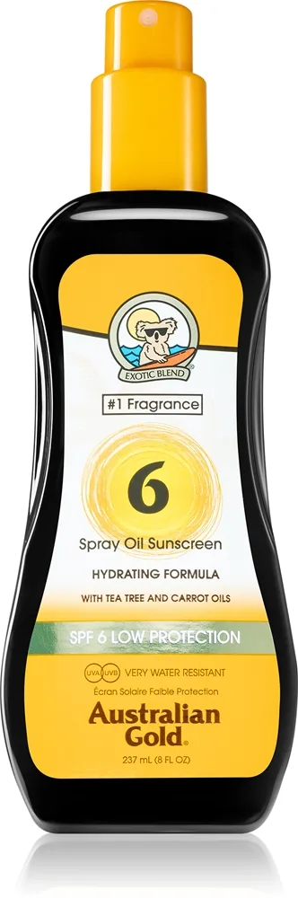 Australian Gold Spray Oil Sunscreen Spray med kroppsolja För att skydda mot solen SPF 6 237 ml