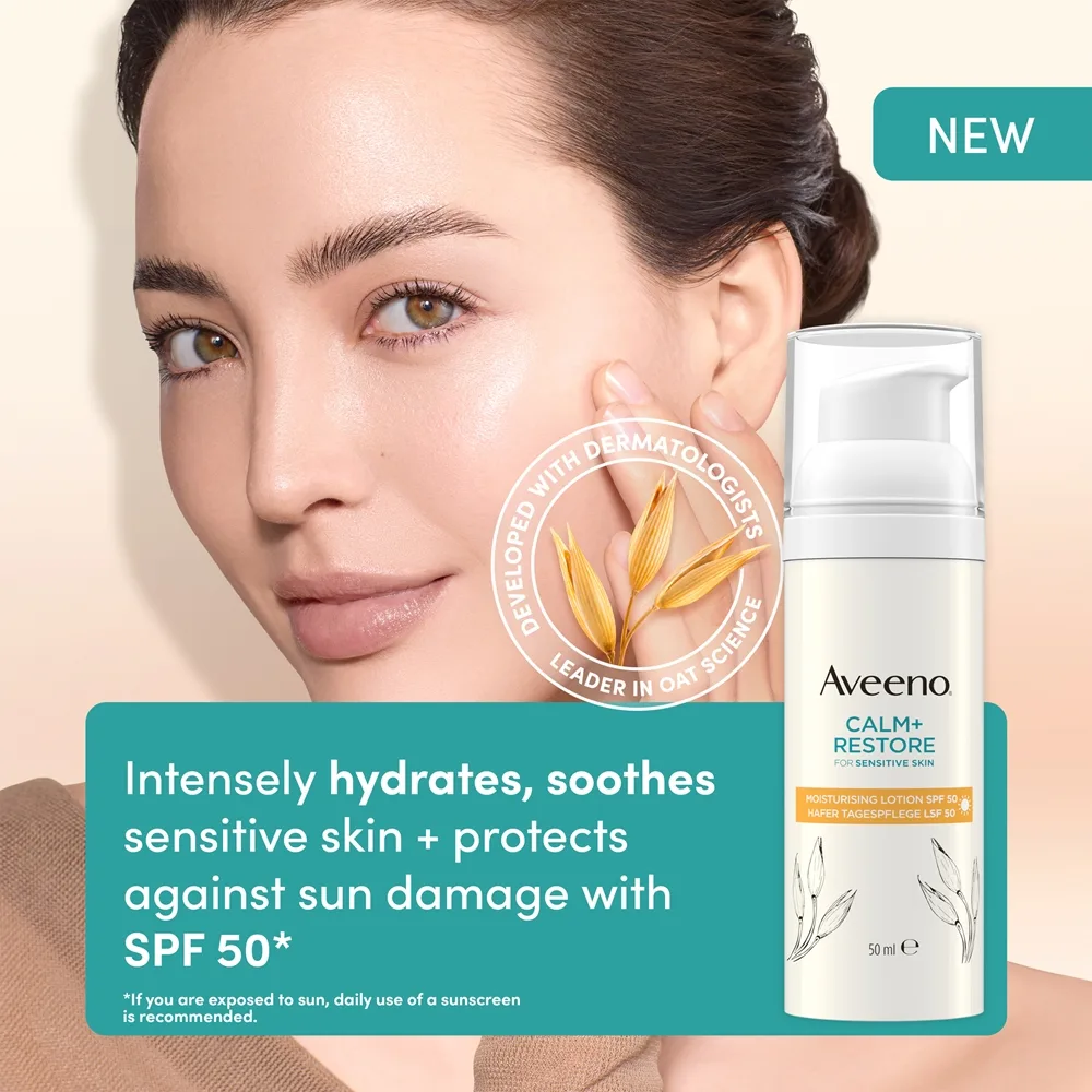 Aveeno Calm + Restore Fuktgivande lotion SPF 50 50 ml