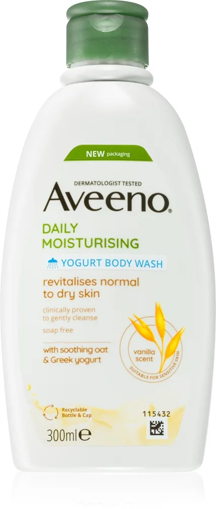 Aveeno Daily Moisturising Yoghurt body wash Nærende brusegel Vanilla & Yoghurt 300 ml