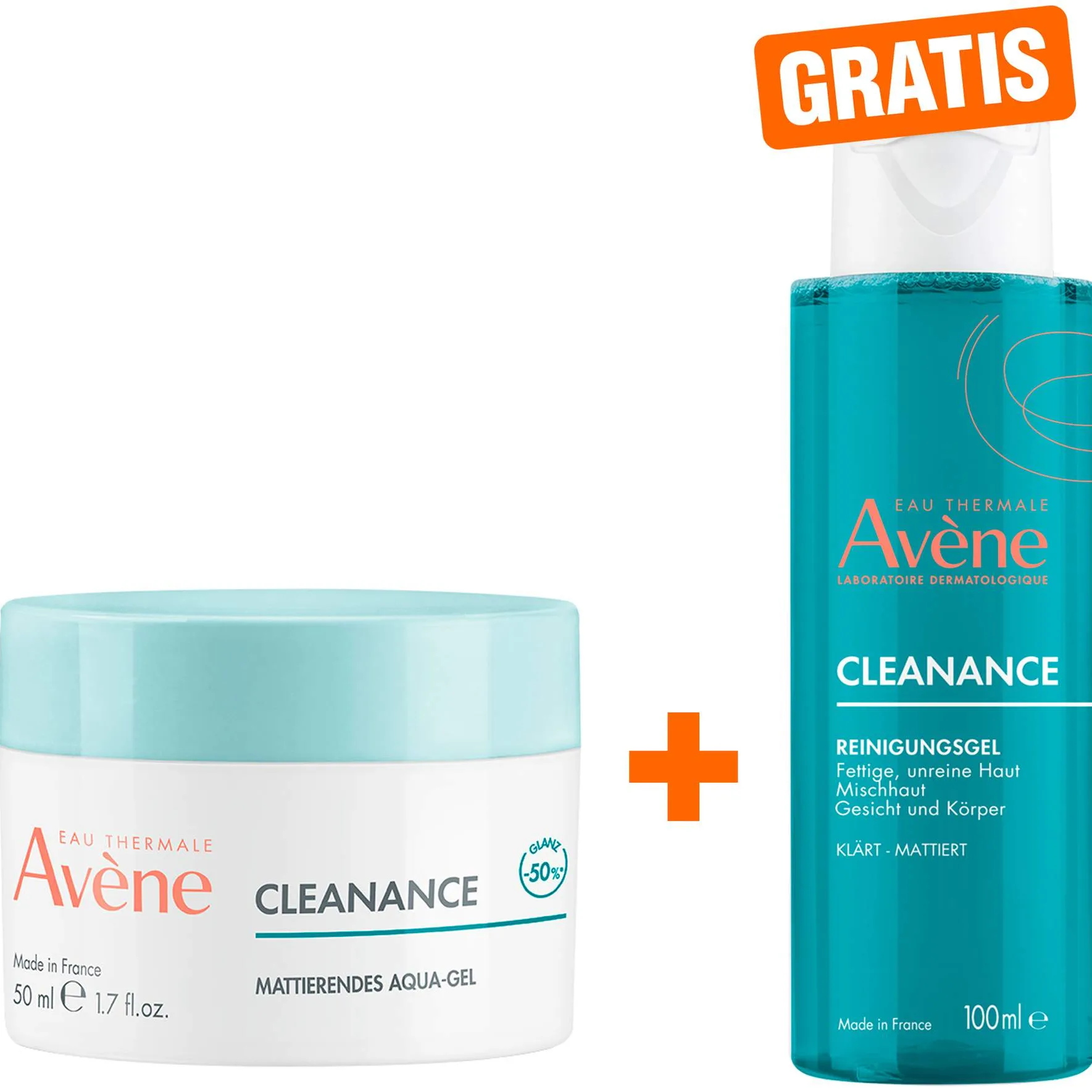 Avene Cleanance mattierendes Aqua-Gel für unreine Haut 50 ml + gratis Avene Cleanance Reinigungsgel 100 ml - Bei Hautunreinheiten