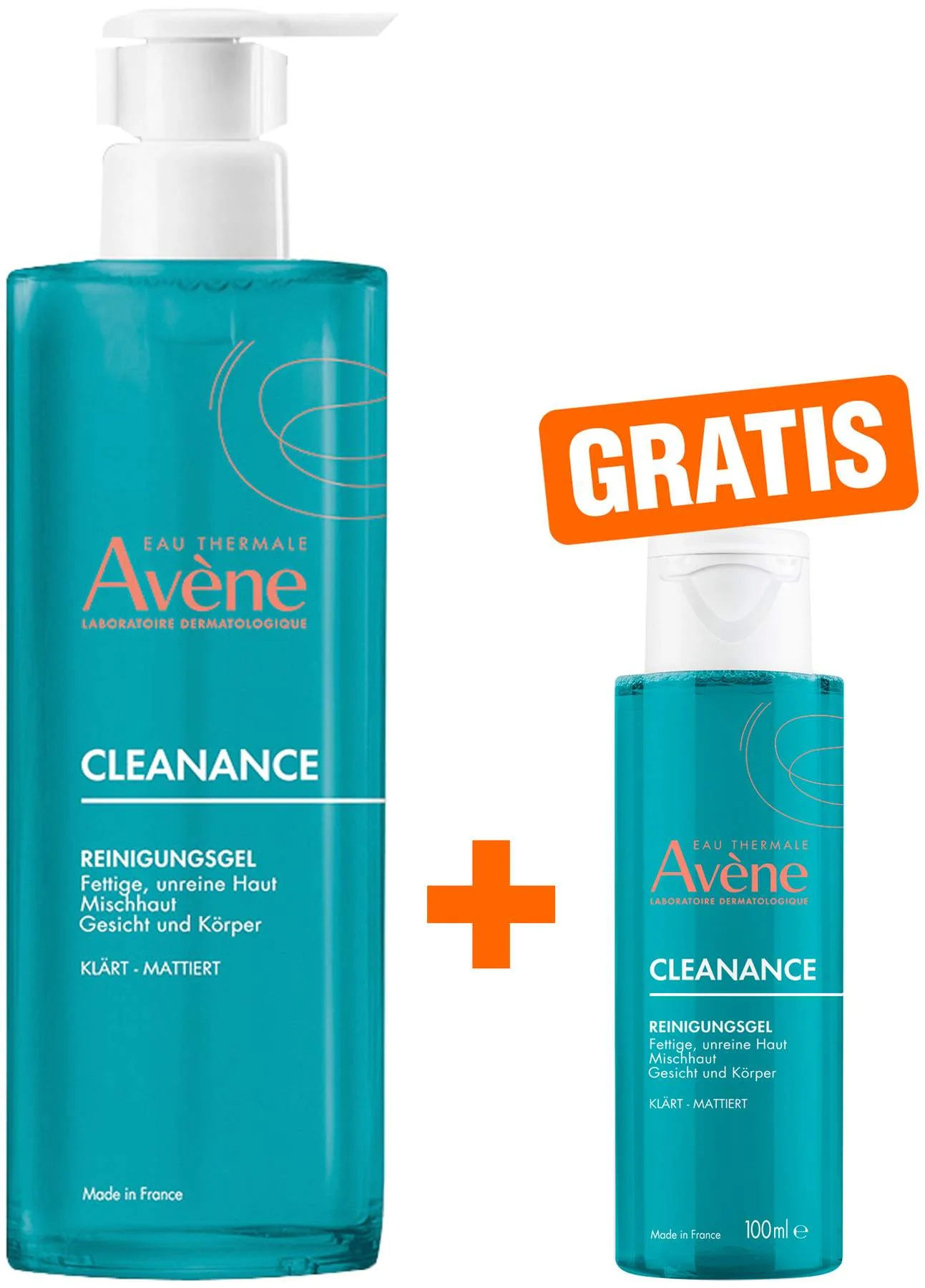 Avene Cleanance Reinigungsgel 400 ml + gratis Reinigungsgel 100 ml - Bei fettiger unreiner Haut