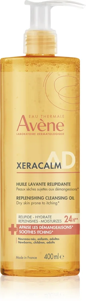 Avène XeraCalm A.D. Lipid-Replenishing Cleansing Oil Genoprettende lipid renseolie af tør hud og hud med eksem 400 ml