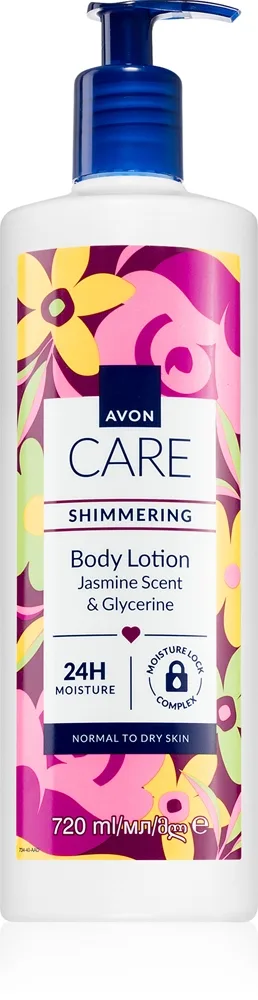 Avon Care Jasmine Scent & Glycerine Skinnende rensemælk til normal og tør hud 720 ml