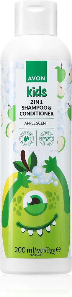 Avon Kids Apple Shampoo og balsam 2-i-1 200 ml