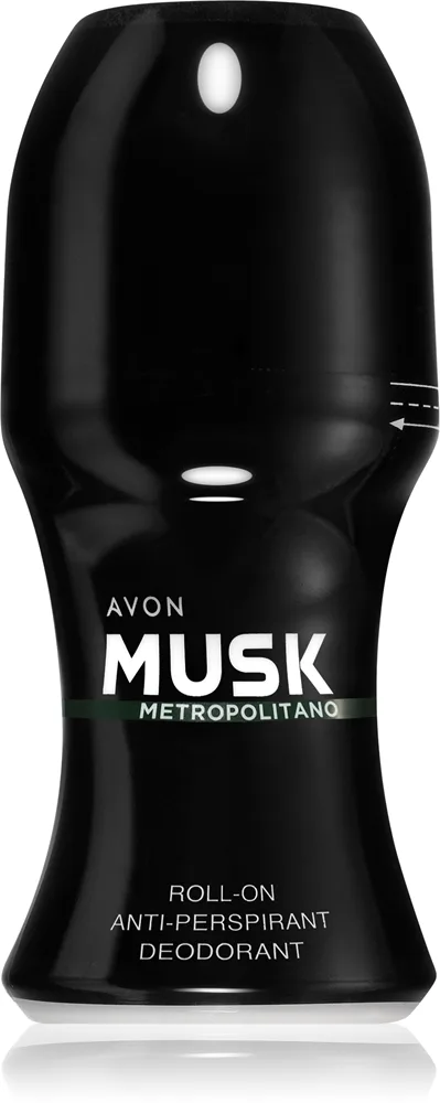 Avon Musk+ Metropolitano roll-on-deodorantti-antiperspirantti miehille 50 ml