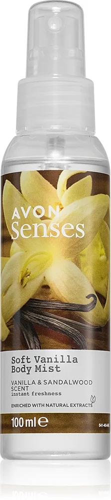 Avon Naturals Care Vanilla & Sandalwood virkistävä vartalosuihke, vanilja ja santelipuu 100 ml