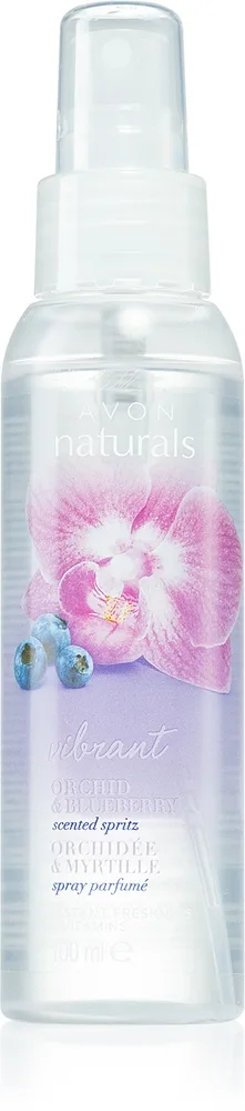 Avon Naturals Care Vibrant Orchid & Blueberry vartalosuihke sisältää orkideaa ja mustikkaa 100 ml