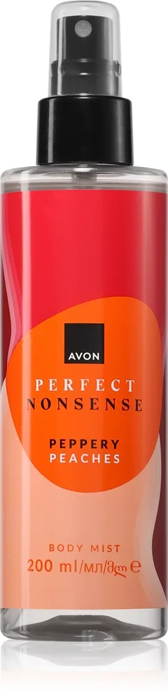 Avon Perfect Nonsense Peppery Peaches hajustettu vartalosuihke naisille 200 ml