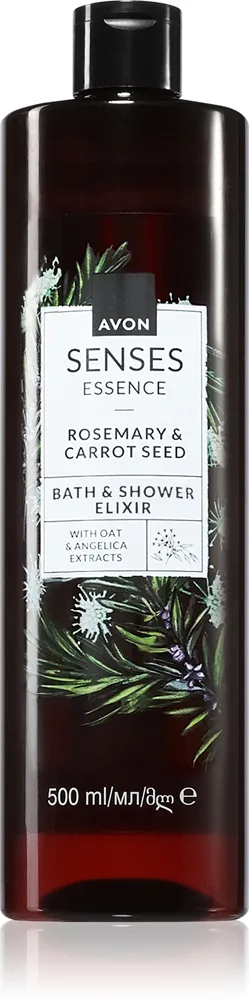 Avon Senses Essence Rosemary & Carrot Seed Krämig dusch- och badtvål 500 ml