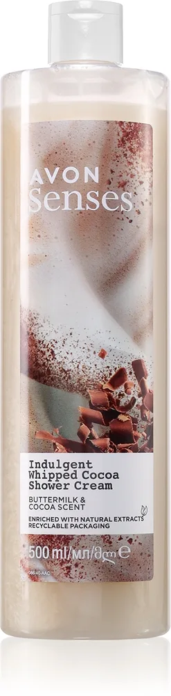 Avon Senses Indulgent Whipped Cocoa Återvitaliserande duschkräm 500 ml