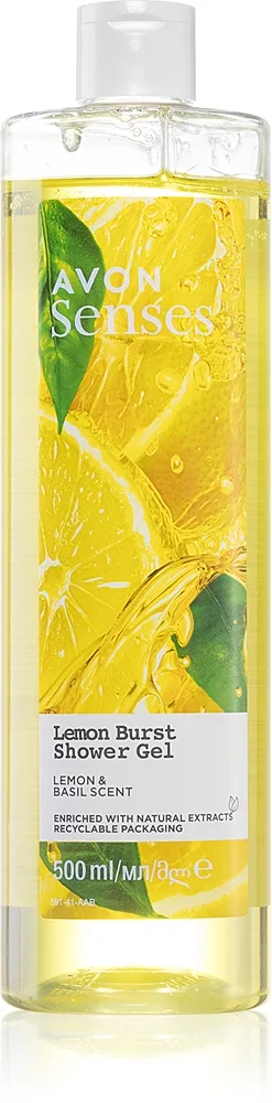 Avon Senses Lemon Burst Uppfriskande dusch-gel 500 ml