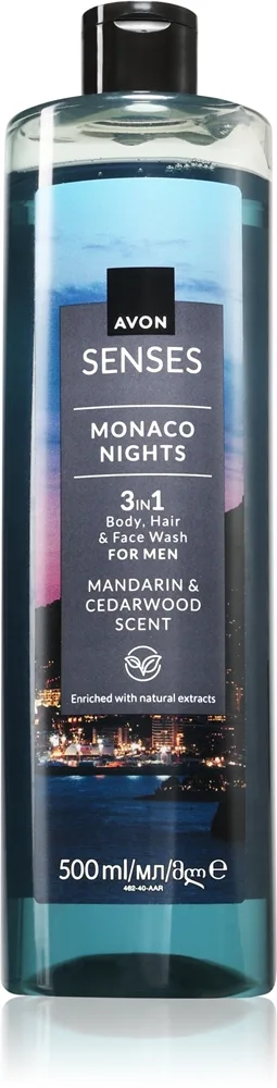 Avon Senses Monaco Nights suihkugeeli 3in1 500 ml