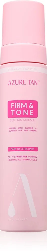 Azure Tan Firm & Tone Mousse för brun-utan-sol för kropp Skugga Dark To Ultra Dark 200 ml
