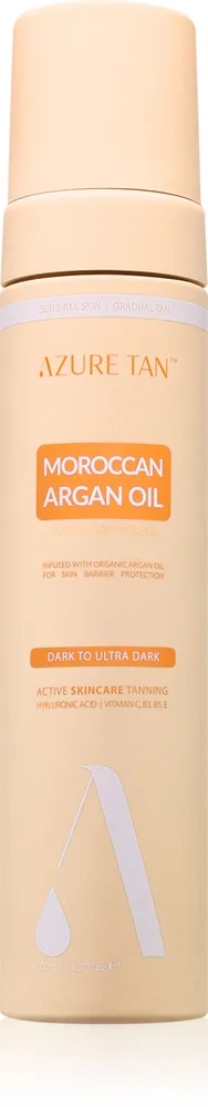 Azure Tan Maroccan Argan Oil Mousse för brun-utan-sol för kropp Skugga Dark To Ultra Dark 200 ml