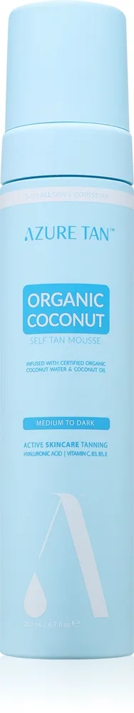 Azure Tan Organic Cocunat Mousse för brun-utan-sol Skugga 200 ml