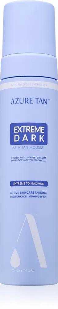 Azure Tan Violet Base Mousse för brun-utan-sol för kropp Skugga Extreme Dark 200 ml