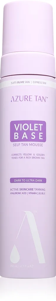 Azure Tan Violet Base Mousse för brun-utan-sol för kropp Skugga Medium to Ultra Dark 200 ml