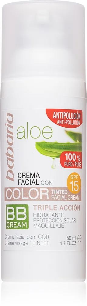 Babaria Aloe Vera BB-voide sisältää aloe veraa SPF 15 50 ml