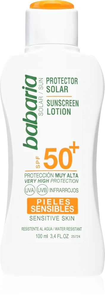 Babaria Sun Sensitive Solmjölk för känslig hud SPF 50+ 100 ml