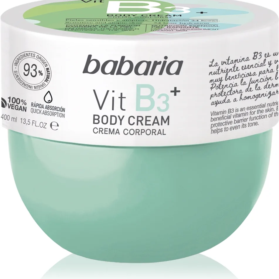 Babaria Vitamin B3 Kroppskräm för känslig hud 400 ml