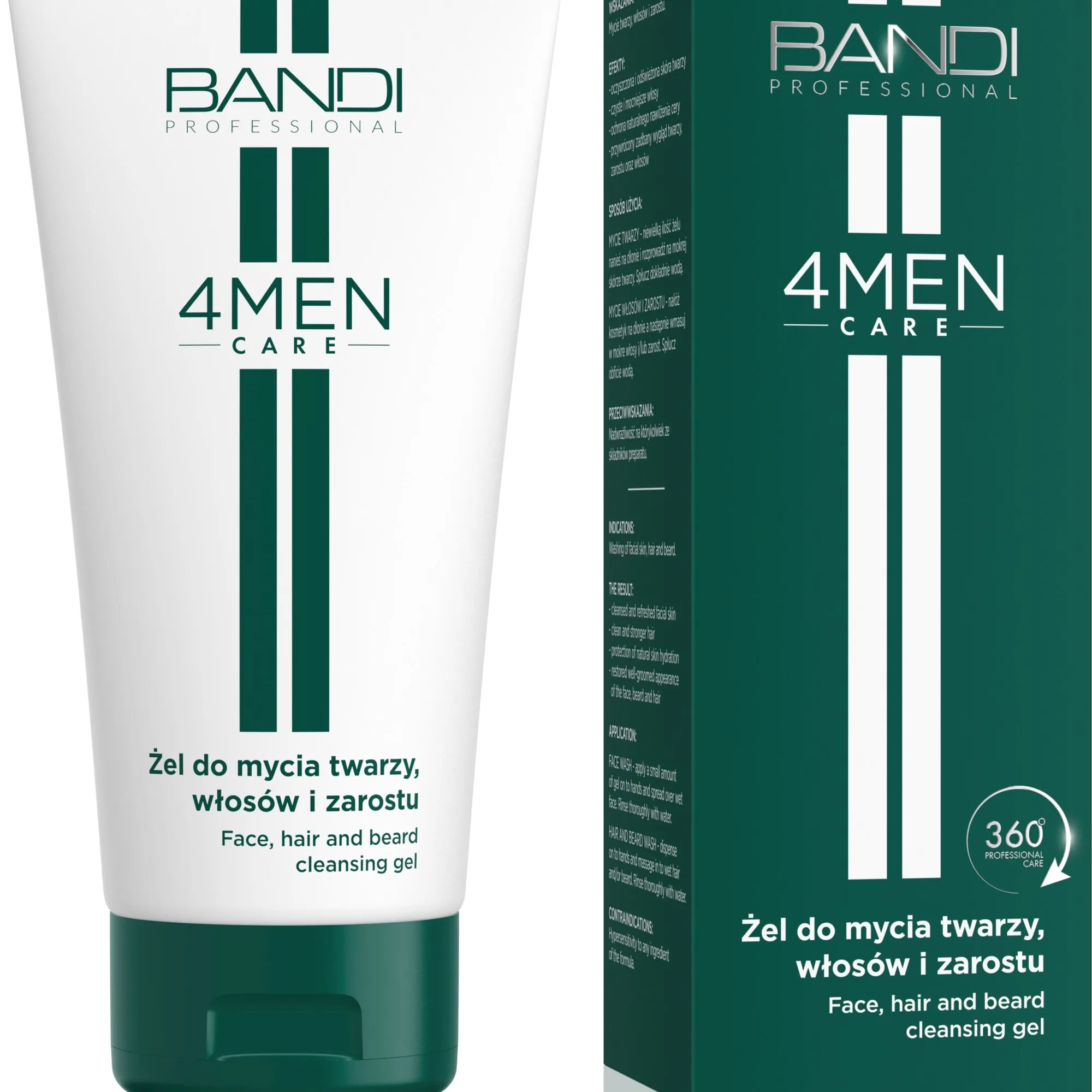 Bandi 4MEN Care Face, hair and beard cleansing gel 150 ml