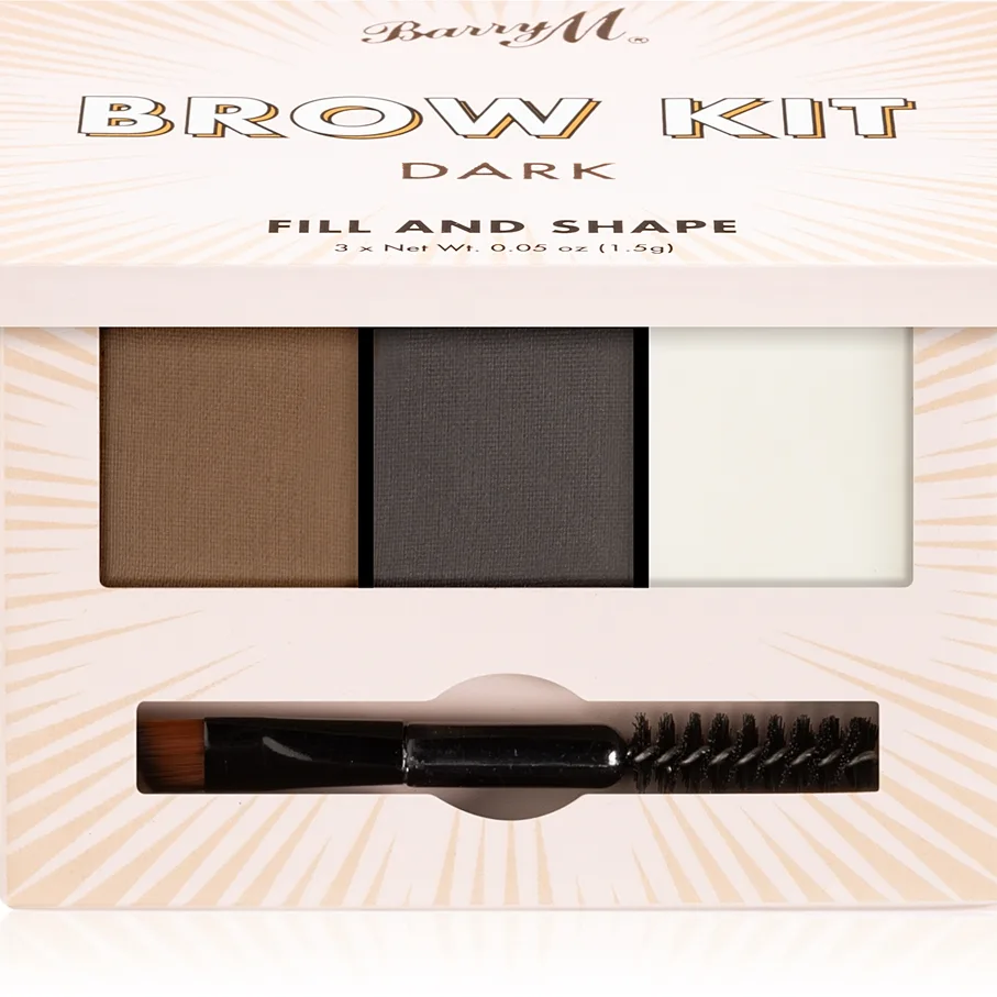Barry M Fill and Shape Brow Kit kulmakarvasetti sävy Dark 3x1.5 g