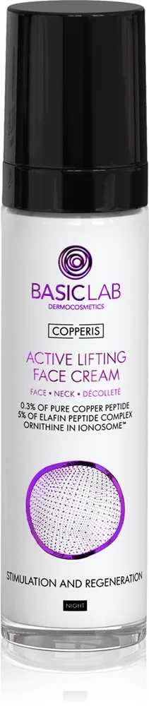 BasicLab Dermocosmetics Copperis aktiivinen kohottava voide yöksi 50 ml