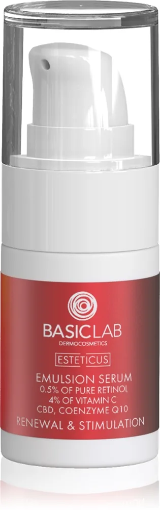 BasicLab Dermocosmetics Esteticus Stimulerande serum För återhämtning av hudens fasthet 0.5% Pure Retinol 15 ml