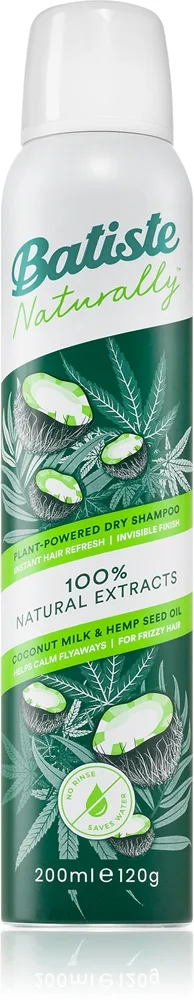 Batiste Naturally Coconut & Hemp Opfriskende og fedtabsorberende tørshampoo 200 ml
