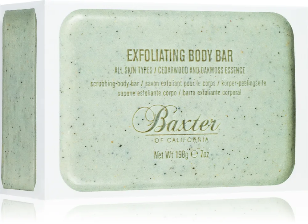 Baxter of California Exfoliating Body Bar Cedarwood & Oakmoss Essence Eksfolierende sæbe til mænd 198 g
