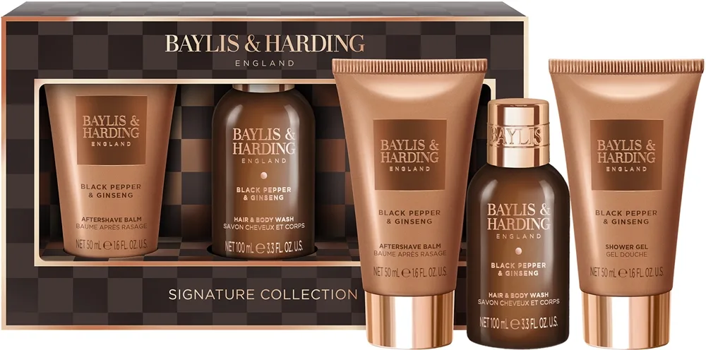Baylis & Harding Black Pepper & Ginseng Gavesæt til ansigt, krop og hår til mænd Mini