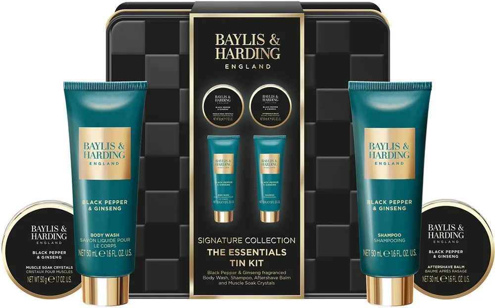Baylis & Harding Black Pepper & Ginseng lahjasetti peltirasia miehille