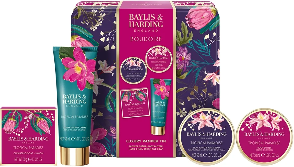 Baylis & Harding Boudoire Tropical Paradise lahjasetti peltirasia