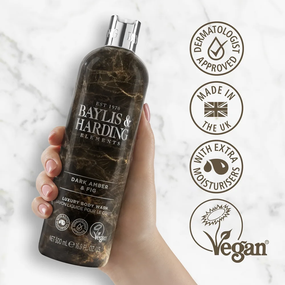 Baylis & Harding Elements Body Wash Dark Amber & Fig - 500 ml