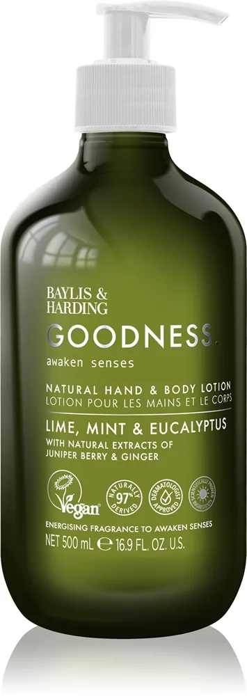 Baylis & Harding Goodness Awaken Senses Hånd- og kropslotion med en opfriskende virkning dufte Lime, Mint & Eucalyptus 500 ml