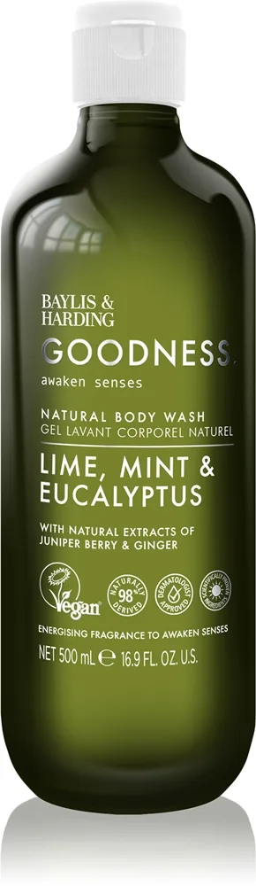 Baylis & Harding Goodness Awaken Senses Uppfriskande dusch-gel doft Lime, Mint & Eucalyptus 500 ml