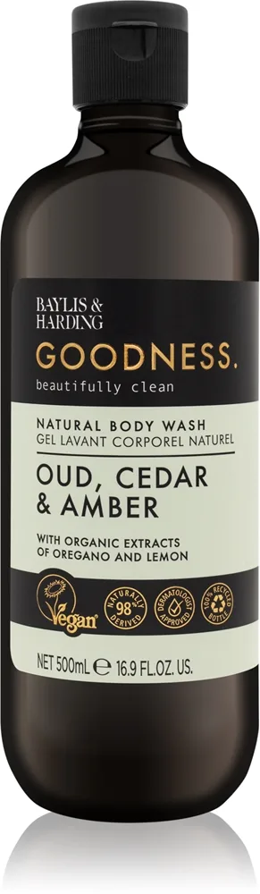 Baylis & Harding Goodness Oud, Cedar & Amber Brusegel 500 ml