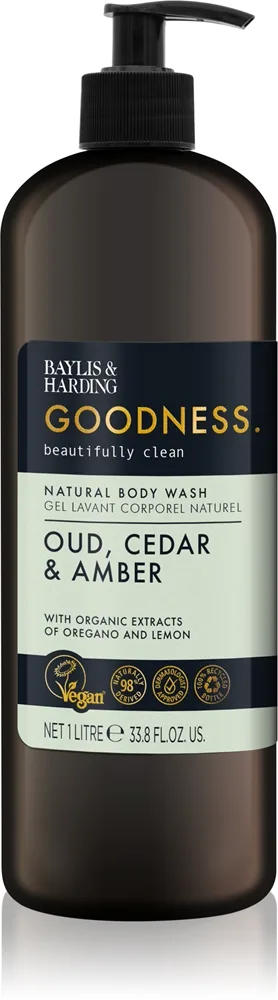 Baylis & Harding Goodness Oud, Cedar & Amber Brusegel 1000 ml
