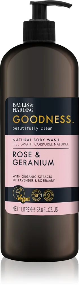Baylis & Harding Goodness Rose & Geranium Brusegel 1000 ml