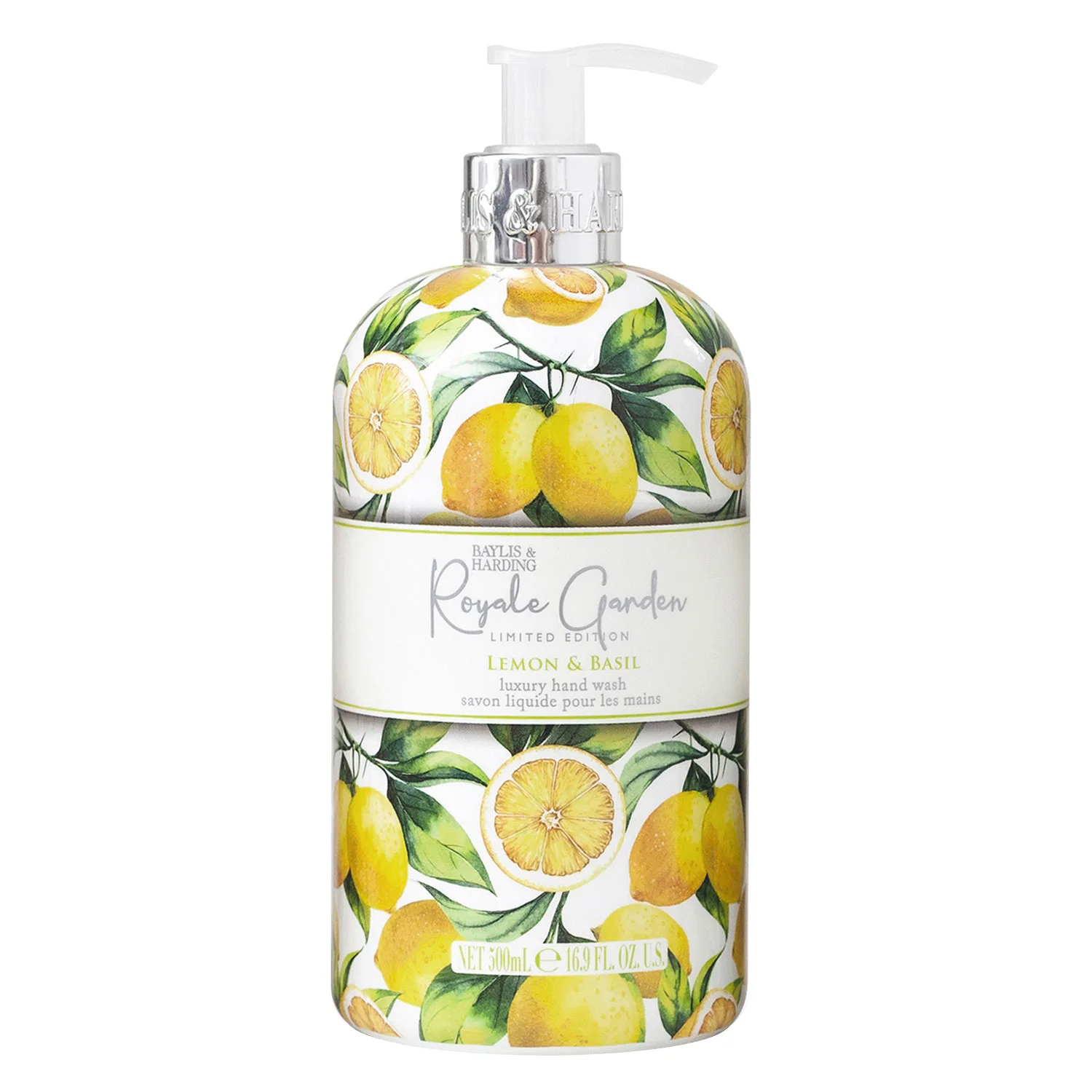 Baylis & Harding Royale Garden Lemon & Basil nestemäinen käsisaippua 500 ml