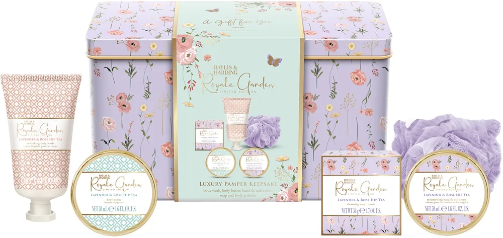 Baylis & Harding Royale Garden Lavender & Rose Hip Tea Gavesæt Tinboks