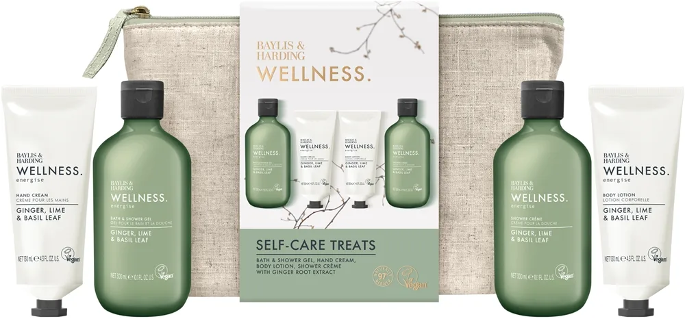 Baylis & Harding Wellness. Energise kroppsgavesett Ginger, Lime & Basil Leaf